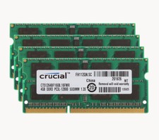 Crucial 4X 4GB 2RX8 PC3L-12800S DDR3 1600Mhz 204Pin Laptop Memory RAM SODIMM #￥ picture