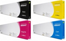 4 CARTRIDGES ECO SOLVENT INK FOR MIMAKI CJV30-130 (C Y M K) SS21 CHIP (440ml) picture