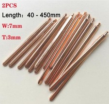 2PCS L:50-400mm * W:7mm * T:3mm Copper Heatsink Heat pipe For Notebook DIY picture