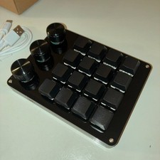One Handed Black Macro Mechanical Keyboard 16 Key Mini Full - New Knobs Board picture