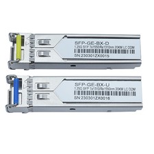 A Pair 1G/10G Bidi SFP Transceiver, For Cisco SFP-10G-BXU-I Simplex LC 20~40KM picture