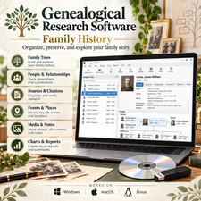 Genealogy Family Tree Maker | Family History Ancestry | USB & CD | Win Mac Linux picture