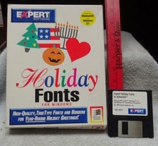 ** Vintage - EXPERT SOFTWARE - Computer Program - HOLIDAY FONTS -  1994 - NICE picture