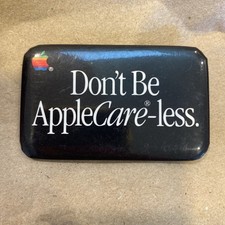 Vintage Apple Care 80's Apple Computer Macintosh Pin Back Button Badge AppleCare picture