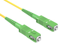 15m SC/APC to SC/APC Simplex Single Mode Fiber Patch Cable OS2 9/125 Green picture