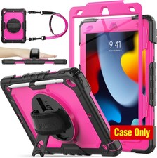 Tablet Case for iPad 10.2 2021-2019, Shockproof, Stand, Lightweight, Rose+Black picture