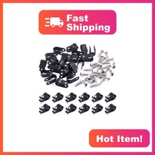 Swpeet 3/8 Inch Black Nylon Cable Clips 120 Pack picture