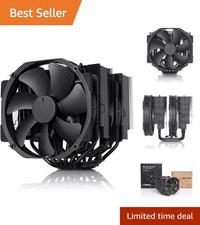 All-Black 140mm Dual-Tower CPU Cooler with Thermal Paste - 6 picture