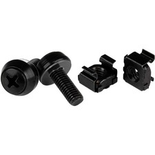 StarTech M6 x 12mm - Screws and Cage Nuts - 100 Pack, Black picture