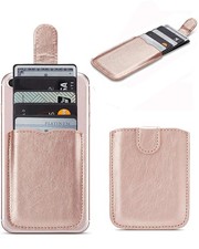 Phone Card Holder RFID Sleeve PU Leather Stick-On 5 Card Wallet picture