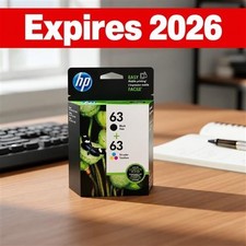 HP 63 Black & Tri-Color Ink Cartridge Combo Pack  exp 2026 picture