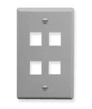 (5) pack ICC Ic107f04gy 4 port Network wall plate Cat6 Gray RJ46 RJ45 Cat5 picture