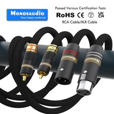 Pair Hifi XLR/RCA Audio Cable 5N Copper Balance Line Silver Plated Signal Wires picture
