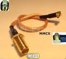 6 inch SMA female jack nut bulkhead to MMCX male right angle RG316 pigtail 15cm  picture