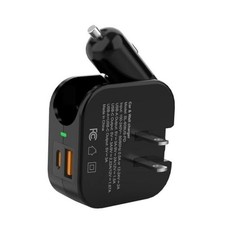Wall & Car Charger Travel Charging Station, 36W Dual USB-C & USB-A Fast picture