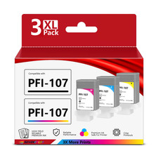 PFI-107 Ink Cartridge 130ML(3-Pack, C/M/Y) | Use for ImagePROGRAF iPF670 Printer picture