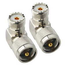 Boobrie UHF Connector Right Angle Coax Male Plug 2 PCS, Silver picture