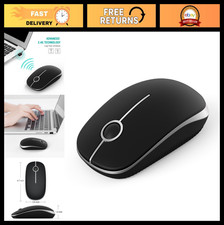 Slim Wireless Mouse 2.4G for Laptop & PC - Ergonomic Design, Black & Silver picture