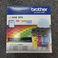 Brother LC4063PK 3 Pack Color Ink Tank C/Y/M Genuine OEM EXP 2029 picture