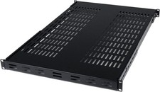 StarTech 1U 4-Post Rack Shelf, Vented, 28-34.4in, Black picture