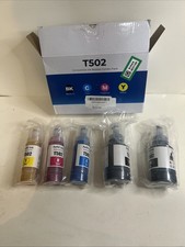 5 Pack Of T502 Ink. 2 Black , 1 Cyan, 1 Magenta, 1 Yellow ~ NEW IN BOX picture