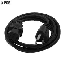 5 Pcs 1FT US Plug NEMA 5-15P to IEC C13 PC Computer AC Power Cord Cable 18/3 AWG picture
