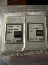 Lot Of 2 Genuine Canon 2884C001 / PFI-120MBK Matte Black Ink Cartridge Exp. 2028 picture