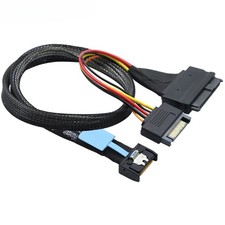 PCIe Gen5 MCIO Slimline SFF-8654 4i to SFF-8639 U.2 with 15Pin SATA Power Cable picture
