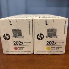 HP 202X High Yield Yellow And Magenta LaserJet Toner Cartridges New & Sealed picture
