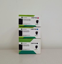 GENUINE SET 3 LEXMARK XC4240 TONER CARTRIDGES 24B7158 24B7159 24B7161 NEW picture