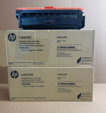 2 Genuine HP LJ E55040,E57540,M553 Magenta Toners W9063MC (1 New &  1 Open) picture