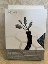 Ativa Cable Management Black Tube Cord Organizer 77.6 inches picture
