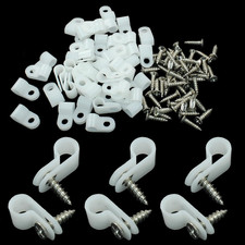 Cable Clips R-Type Nylon 1/4 Inch White Wire Clamp Pack of 100 Indoor Outdoor picture