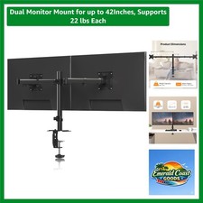 Versatile Dual Monitor Arm with C-Clamp & Grommet Mounting for Maximum Stability picture