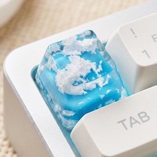 Cloud Diorama: Blue Sky and Fluffy White Clouds Artisan Keycap picture