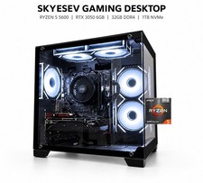 SKYESEV Gaming PC Ryzen 5 5600 RTX 3050 6GB 32GB DDR4 1TB NVMe WiFi RGB picture
