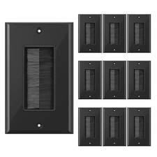 Wall Plate Cable Pass Through 10 Pieces Black Single Gang Brush Wall Plate Cover picture