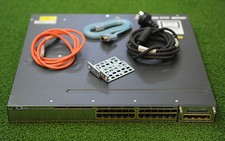 CISCO WS-C3750X-24T-S 3750X Switch w/ 1x C3KX-NM-1G,1x C3KX-PWR-350WAC- 1 YrWty picture