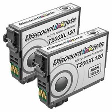 2PK Back High Yield Ink Cartridge for Epson 200XL T200XL120 for WF-2520 WF-2530 picture