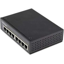 30W Industrial 8 Port Gigabit PoE Plus Power Over Ethernet Switch - Black picture