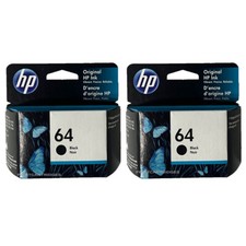 2pcs HP 64 Black Genuine Ink Cartridges picture