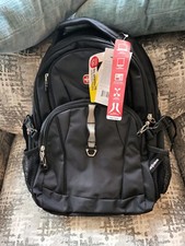 SWISSGEAR 6681 Laptop Backpack Black NWT | 16in TSA Smart Scan Travel School Bag picture