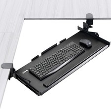 Premium Black Clamp-on 27 x 11 in Keyboard Tray MOUNT-KB05HT Large Height picture