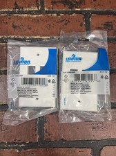 Single-Gang QUICKPORT Wallplate, 4-Port, White Lot of 2 picture