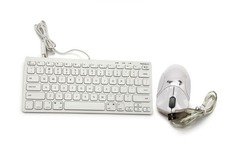 Macally SLIMKEYC Compact USB Wired Keyboard + Ice JR Optical Mini Mouse - White picture