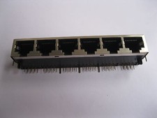 5 pcs RJ45 10P8C 21.2mm Network PCB Jack 59 8P 6 Ports LAN Connector New picture