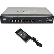 Linksys SRW2008 8-Port RJ-45 GE Switch 2x 1G SFP Combo +PSU picture