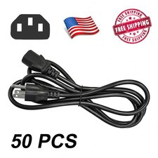50-LOT NEW AC Power Cord Cable Desktop Monitor Computer 6ft IEC320 18AWG PC picture