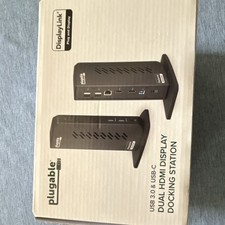 Plugable USB 3.0 & USB-C Dual HDMI Docking Station UD-3900Z, Ethernet, Audio Out picture