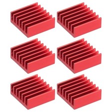 6Pcs, Heatsink 14x14x6mm Aluminum Heat Sink w/ Thermal Blue Sticker Red picture